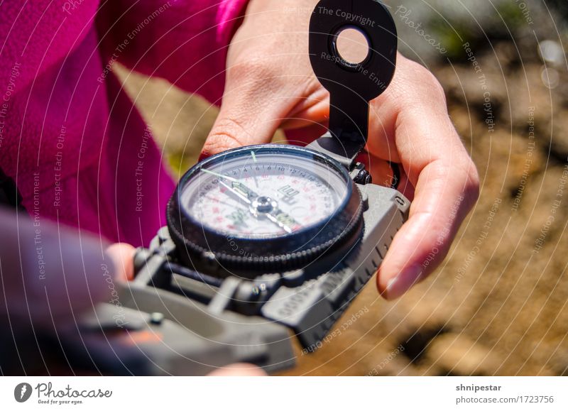 hiking day Healthy Fitness Vacation & Travel Tourism Freedom Safari Expedition Mountain Hiking Compass (Navigation) Human being Feminine Young woman