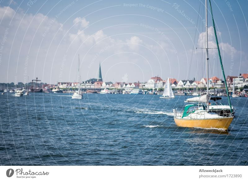 Rush hour in Travemünde Vacation & Travel Summer Summer vacation Sun Ocean Sailing TRavemünde Port City Driving Maritime Blue Watercraft Boating trip Sailboat