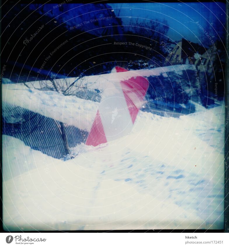 snow drift Colour photo Exterior shot Experimental Lomography Copy Space bottom Day Light Contrast Sunlight Snowfall Town Outskirts Deserted