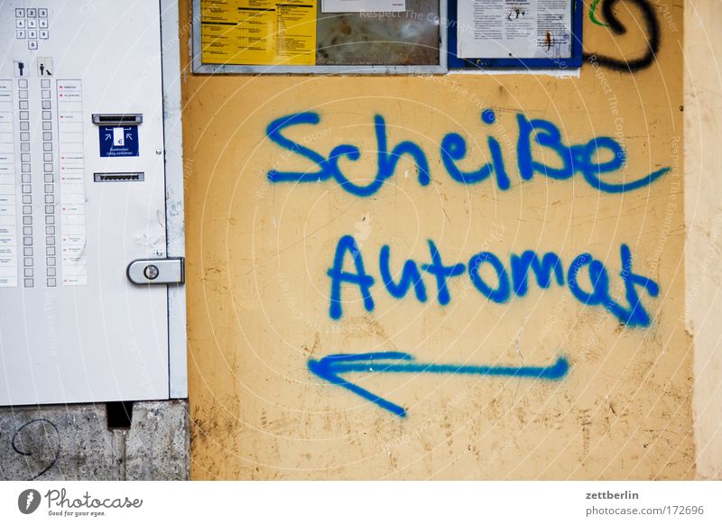 Shit machine Vending machine Ticket Ticket machine rationalisation Automation staff cuts turbo-capitalism expression of opinion Criticism Graffiti Vandalism