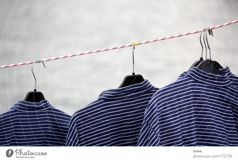 KI09.1 | North German Coastal Collection Rope Clothing Shirt Grandad collar shirt Hanger Stripe Sell Striped Clothes peg Hang up Row Costume Characteristic