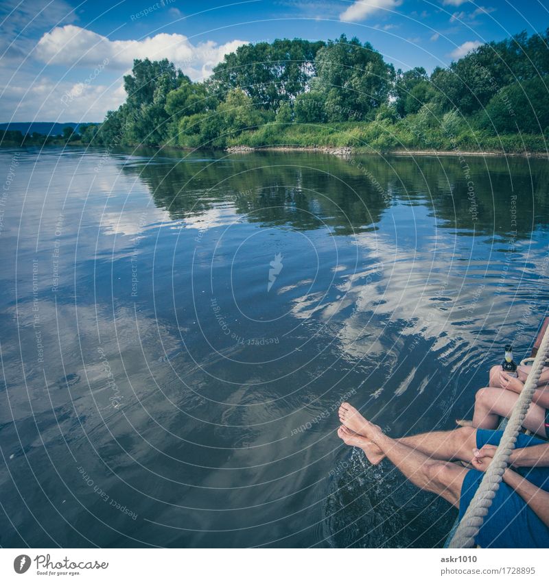 Weser budget Joy Happy Well-being Swimming & Bathing Vacation & Travel Trip Freedom Summer Summer vacation Sun Sunbathing Waves Human being Friendship 2 Blue