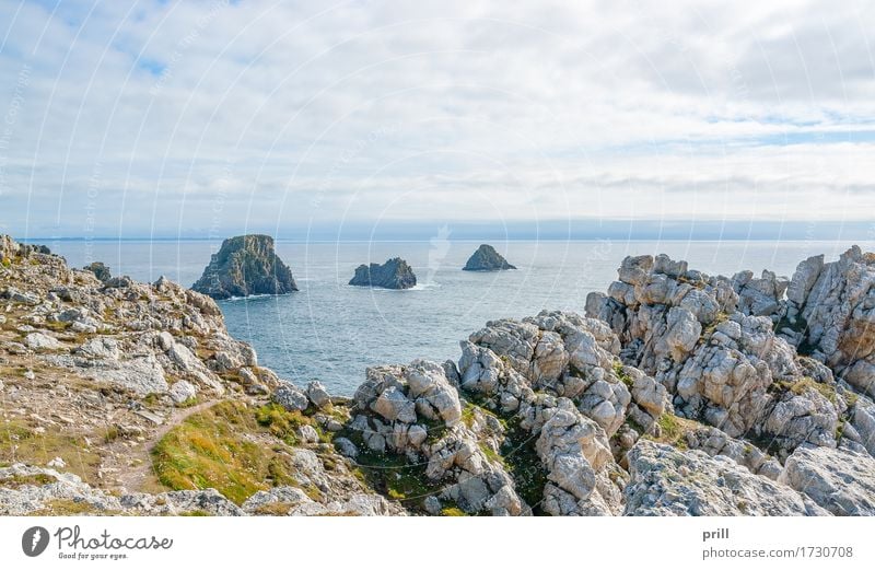 Pointe de Pen-Hir in Brittany Summer Ocean Island Landscape Water Rock Coast Reef Stone Adventure Relaxation pointe de penhir Finistere France Rock formation