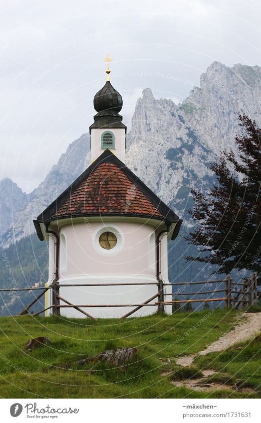 mountain chapel Vacation & Travel Freedom Mountain Hiking Landscape Meadow Rock Alps Deserted Church Architecture Lanes & trails Crucifix Relaxation Authentic