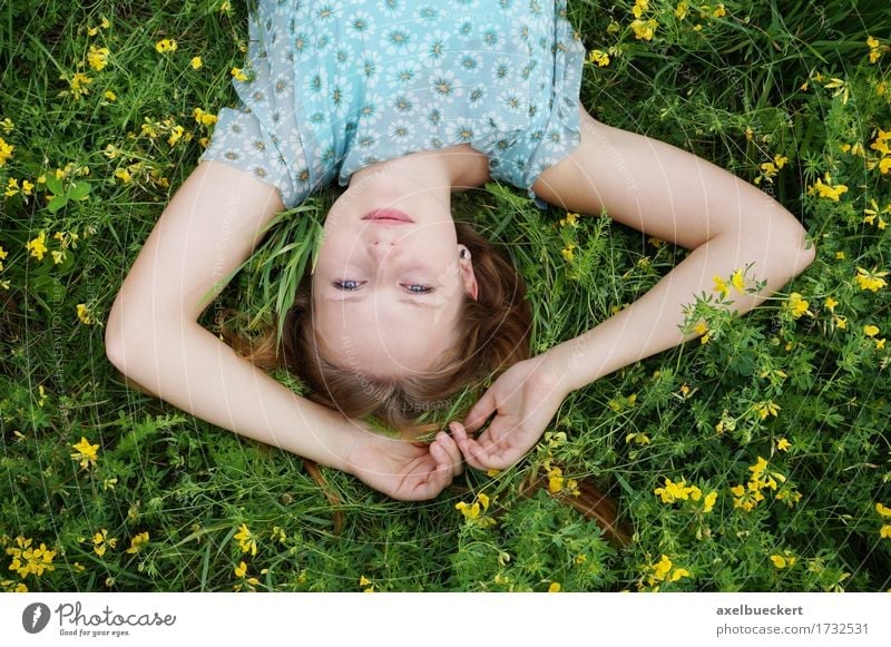 upside down portrait Lifestyle Relaxation Leisure and hobbies Summer Garden Human being Feminine Young woman Youth (Young adults) Woman Adults 1 18 - 30 years