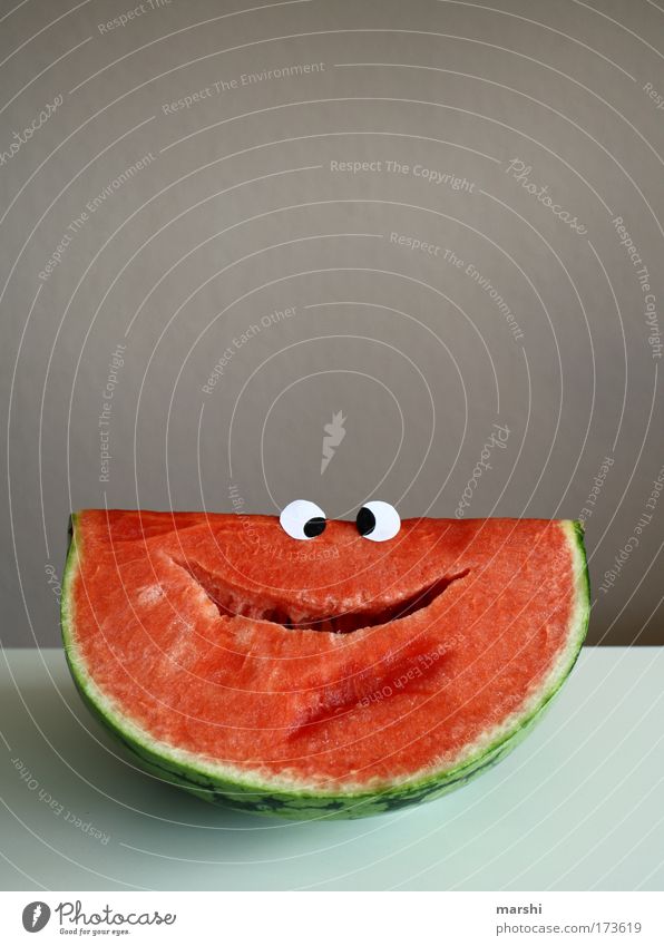 Wilfried Watermelon Colour photo Looking Food Fruit Nutrition Organic produce Vegetarian diet Diet Smiling Laughter Juicy Red Emotions Joy Happiness
