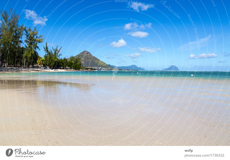 Beach of Flic en flac with view on Tourelle du Tamarin Vacation & Travel Tourism Summer Ocean Island Mountain Water Clouds Bay Turquoise Flic en Flac tamarin