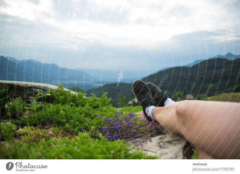 Beautiful Beene ... Summer vacation Mountain Hiking Woman Adults Skin Legs Feet 1 Human being 30 - 45 years Landscape Earth Sky Clouds Beautiful weather Flower