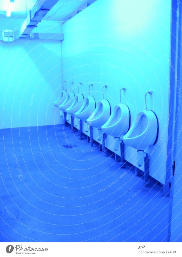 WC in nuclear bunker Berlin Urinal Architecture Toilet fallout shelter blue illumination