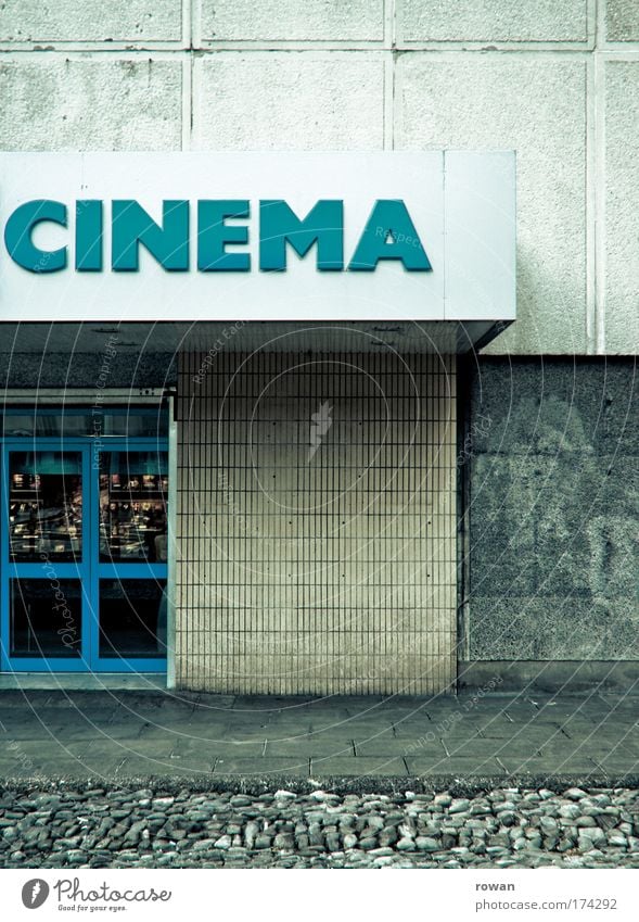 cinema! Colour photo Subdued colour Exterior shot Copy Space top Day Manmade structures Building Architecture Old Retro Anticipation Cinema Film industry