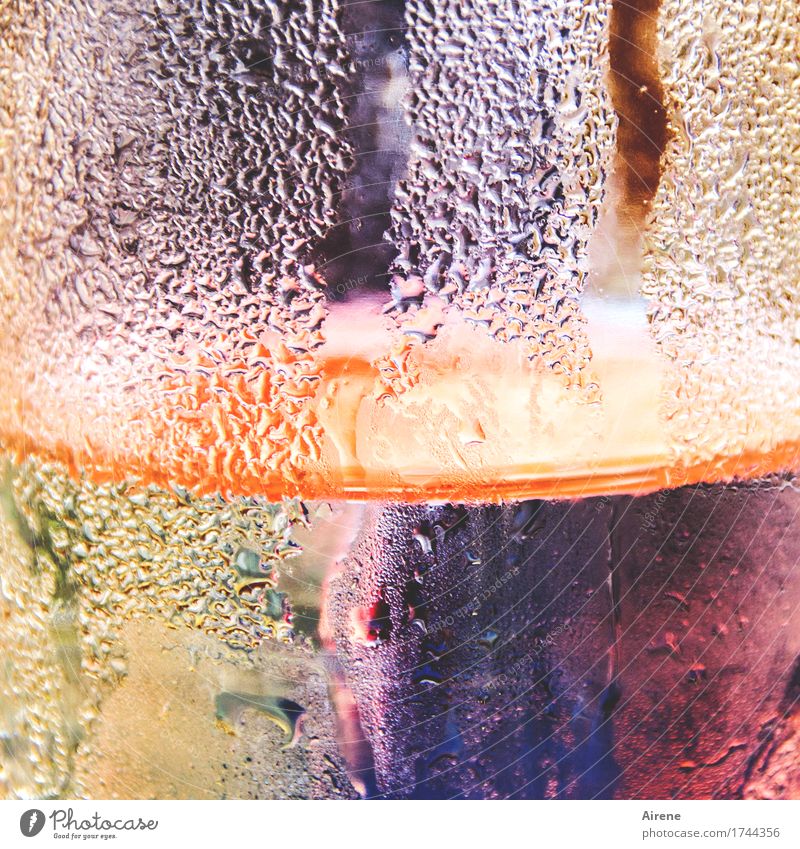 watercolours Glass Water Drop Esthetic Fluid Fresh Cold Wet Multicoloured Violet Orange Colour Chilled Cold drink Condensation Delicious Drinking water