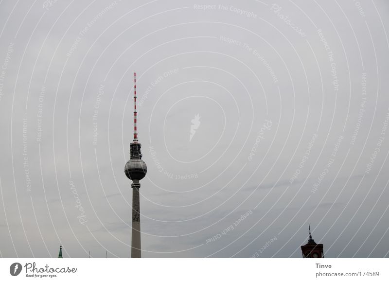Berlin lace Subdued colour Exterior shot Day Shadow Silhouette Storm clouds Bad weather Capital city Downtown Deserted Tower Antenna Tourist Attraction