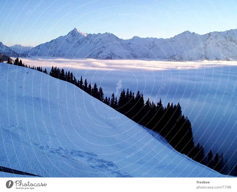 alpine landscape Fog Alps Mountain Blue