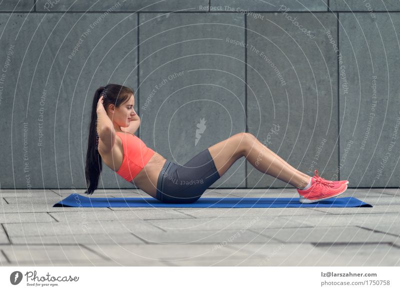 Woman Doing Sports Exercises Knee Push-ups Stock Illustration
