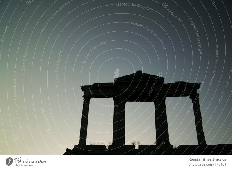 a piece of Athens #02 Colour photo Exterior shot Deserted Copy Space left Copy Space top Neutral Background Evening Silhouette Beautiful Vacation & Travel