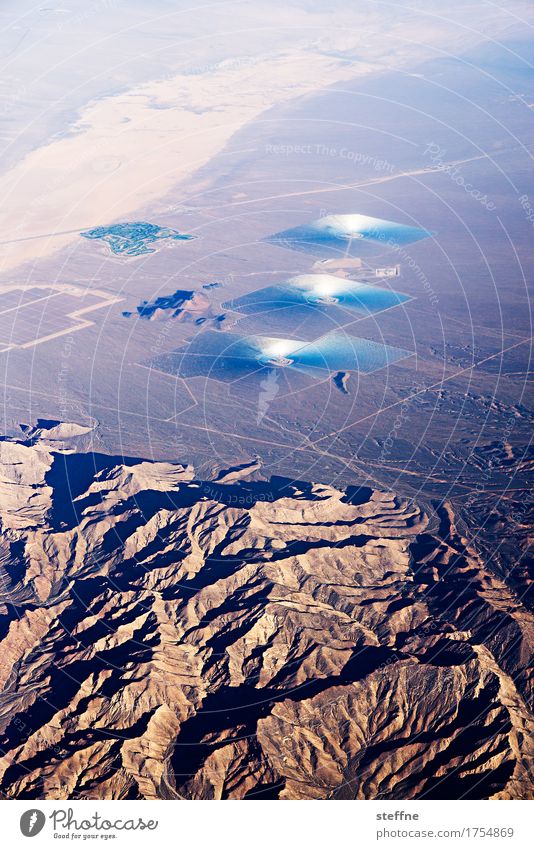 U.F.O.? Landscape Climate Climate change Exceptional USA Desert Solar Power Solar cell Technology Energy Future Renewable energy View from the airplane