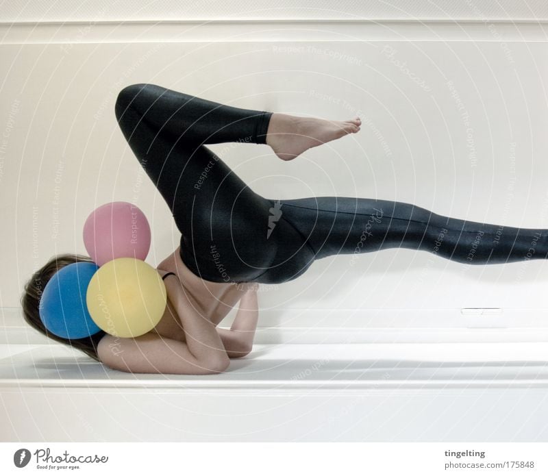 cmyk k Colour photo Subdued colour Interior shot Copy Space bottom Feminine Young woman Youth (Young adults) Body Skin Back Arm Legs Feet 1 Human being Pants