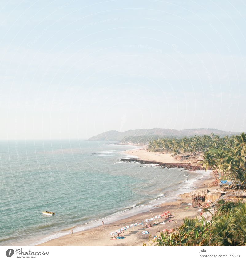 Anjuna Beach Colour photo Exterior shot Copy Space top Day Light Wide angle Vacation & Travel Far-off places Freedom Landscape Sand Water Sky Beautiful weather