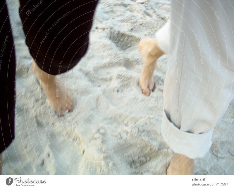 Beach walk I Man Woman Going To go for a walk Vacation & Travel Together Human being Walking Sand Couple Feet Legs In pairs