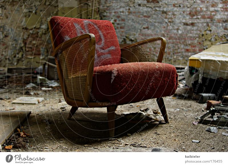 Sit down, sit down. Colour photo Subdued colour Interior shot Deserted Copy Space top Copy Space bottom Living or residing Flat (apartment) Furniture Armchair