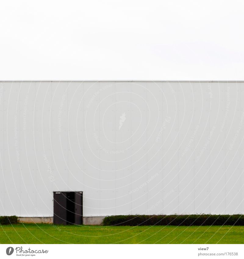 back door Colour photo Exterior shot Deserted Copy Space top Copy Space middle Day Deep depth of field Workplace Factory Trade Logistics Grass Industrial plant