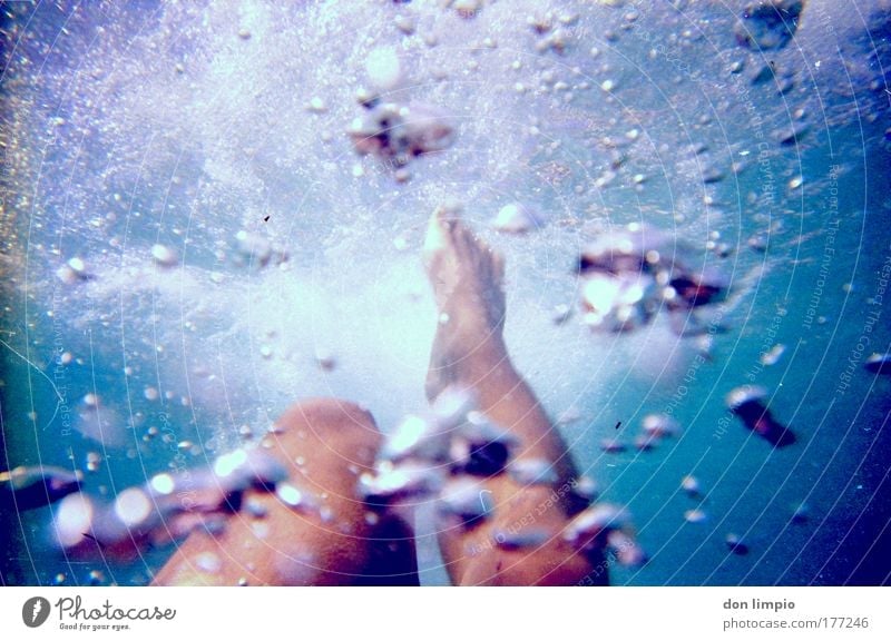 bon aqua Underwater photo Day Blur Shallow depth of field Whirlpool Swimming & Bathing Ocean Aquatics Sportsperson Swimming pool Legs Feet 1 Human being Dive