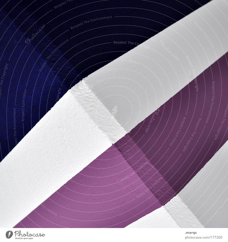 SIMPLE Colour photo Abstract Pattern Design Architecture Concrete Line Stripe Sharp-edged Simple Success Blue Violet White Illustration Structures and shapes