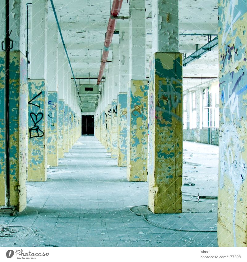 New York Hall Colour photo Interior shot Deserted Redecorate Closing time Factory Building Architecture Wall (barrier) Wall (building) Lanes & trails Concrete