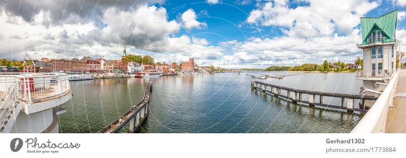 Port panorama in Kappeln from the bascule bridge at the Schlei Fishing (Angle) Vacation & Travel Tourism Trip Summer vacation Environment Water Coast Fjord