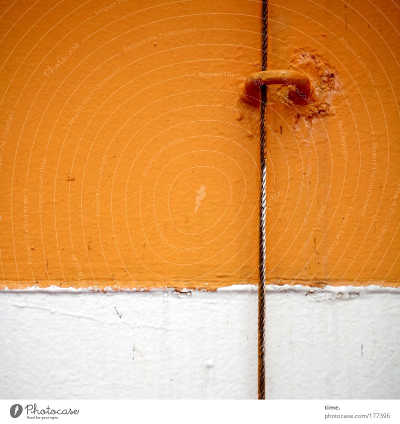 [KI09.1] - Trade secret Door Watercraft Ferry Metal Eyelet fissure Orange White colors color edge Stitching welded Varnish Checkmark Function functional