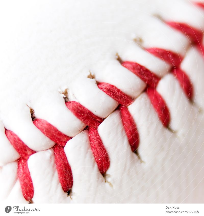 Close. Playing Baseball Sports Ball sports Stitching Furrow Leather Fight Throw Esthetic Authentic Clean Red White Sewing leather ball ball throw catapult