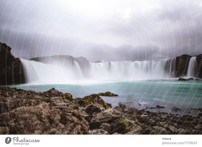 Góðafoss Waterfall Godafoss Iceland Bárðardalur Sprengisandur Ring Road Highland cattle Niagara Falls (USA) Island Moss Rock River Earth Turquoise