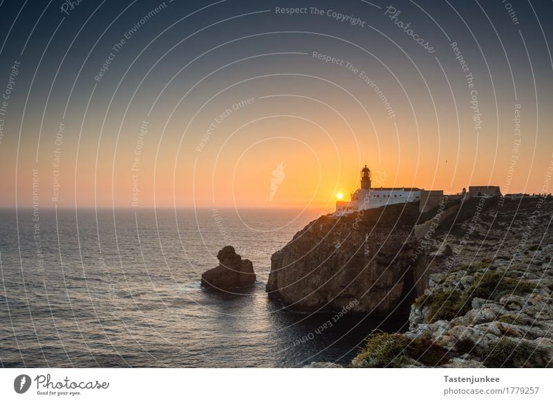 Sunset at Cabo de São Vicente Vacation & Travel Landscape Earth Water Sunrise Sunlight Coast Lakeside Hiking Emotions lighthouse Cape Saint Vincent