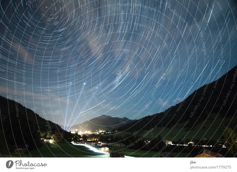 during the village festival Contentment Calm Trip Far-off places Summer Mountain Night life Nature Landscape Elements Night sky Stars Autumn Beautiful weather