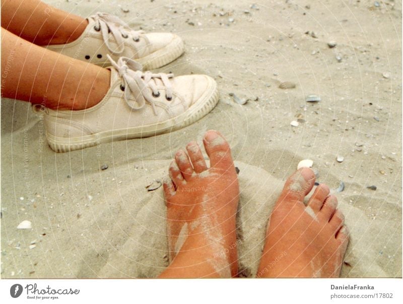 S(tr)andfeeling Beach Norderney Summer Sneakers Barefoot Human being Coast Sand Feet Relaxation