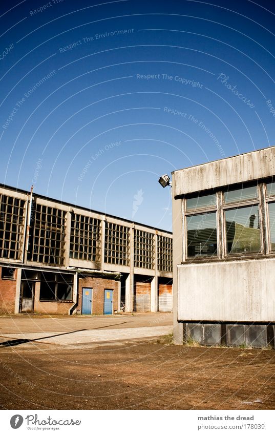 ghost town Colour photo Exterior shot Deserted Morning Day Light Shadow Contrast Summer Factory Industry House (Residential Structure) Industrial plant Ruin