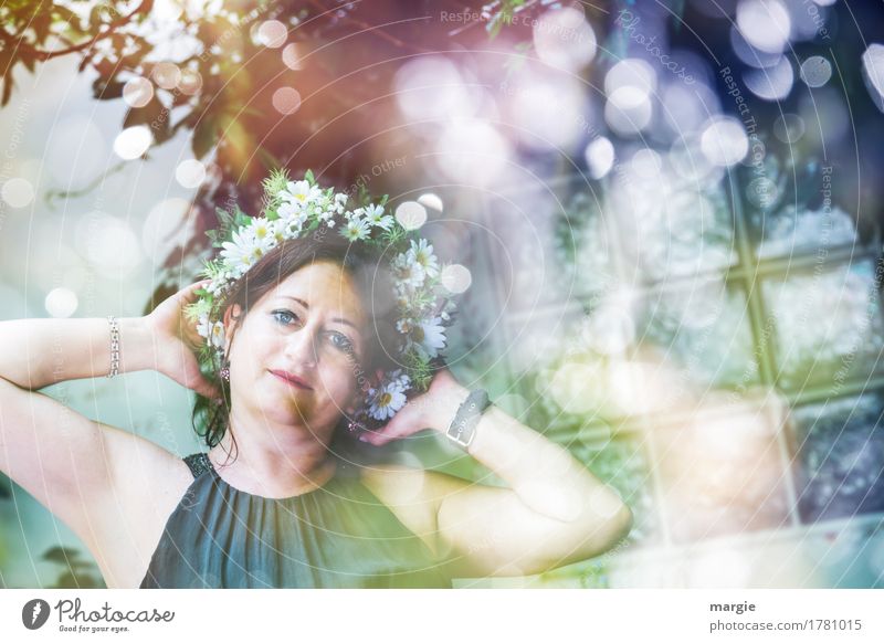 AST9 | Women - Flower - Power: a beautiful woman with a wreath of flowers in her hair Lifestyle Exotic Joy Happy Human being Feminine Young woman