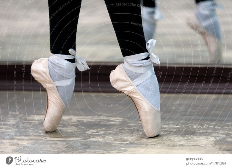 Closeup of Ballet Shoes Dancing in Pointe Stock Photo - Image of
