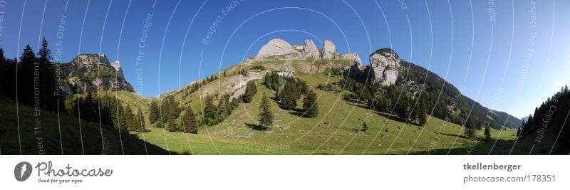 Gämsblick Colour photo Exterior shot Deserted Copy Space top Day Sunlight Panorama (View) Wide angle Tourism Trip Summer Summer vacation Mountain Nature