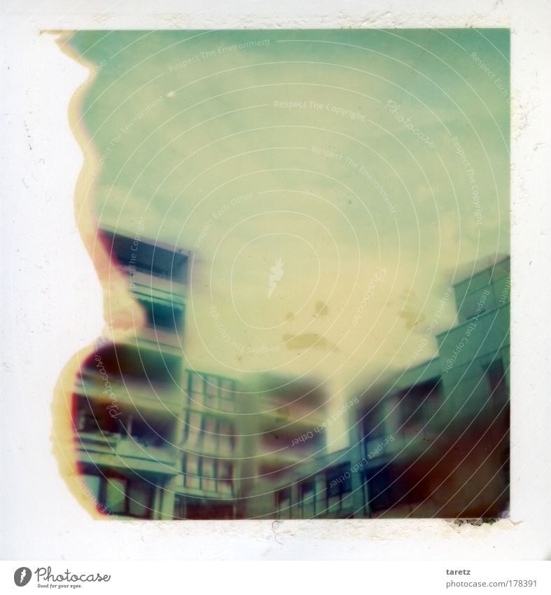 ghost town Colour photo Exterior shot Experimental Polaroid Abstract Deserted Copy Space top Day Blur Central perspective Aachen Town