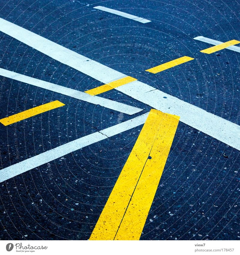 alternatively Colour photo Multicoloured Exterior shot Detail Deserted Deep depth of field Construction site Transport Traffic infrastructure Street