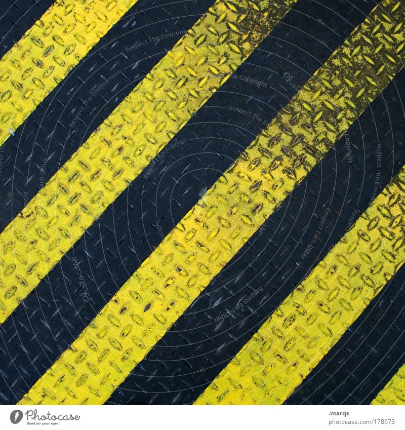 black yellow Colour photo Detail Pattern Structures and shapes Downward Design Industry Transport Metal Line Stripe Dirty Simple Yellow Black Accuracy Symmetry