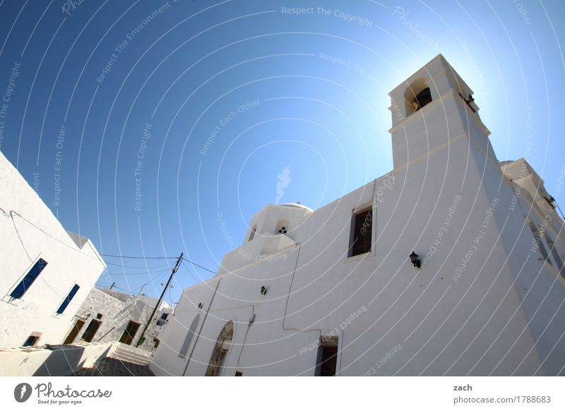 old town Cloudless sky Beautiful weather Ocean Mediterranean sea Aegean Sea Island Cyclades Milos Greece Village Downtown Old town House (Residential Structure)