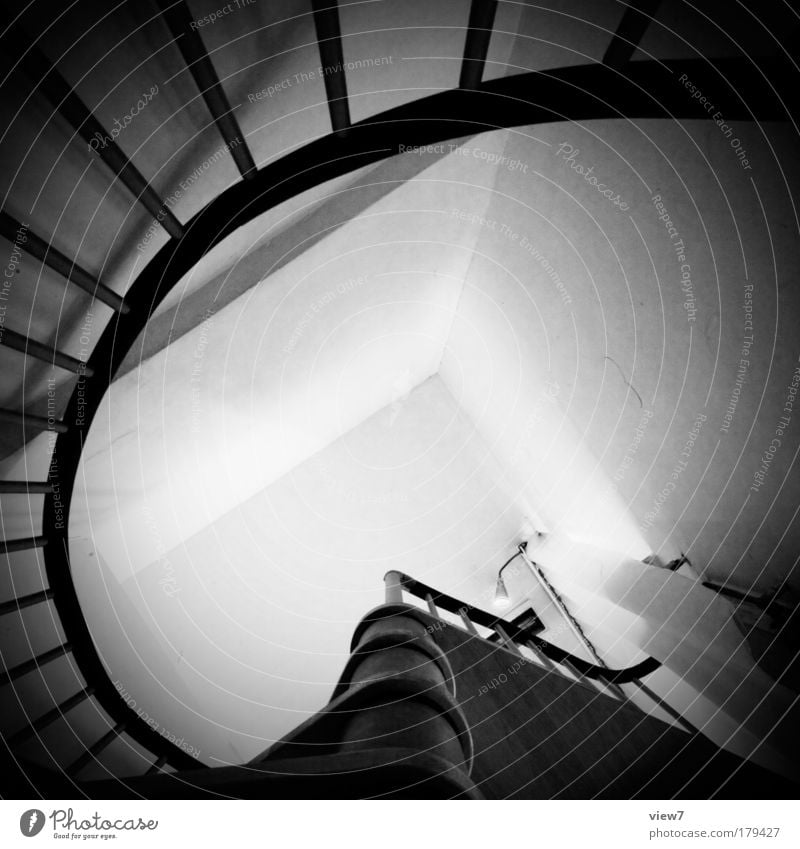 spiral staircase Black & white photo Interior shot Detail Deserted Light Deep depth of field Flat (apartment) Arrange Interior design Decoration Wallpaper Room