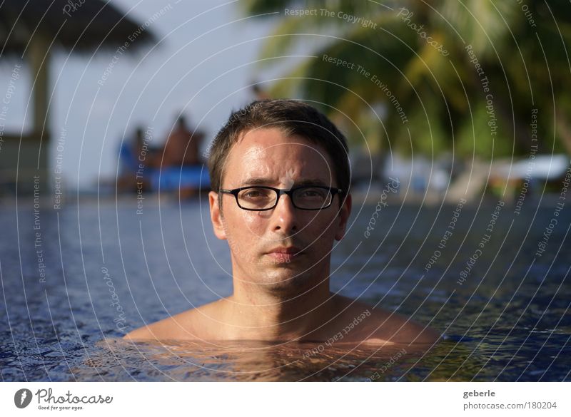 me in the pool - again Colour photo Exterior shot Copy Space left Copy Space right Evening Light Shadow Sunrise Sunset Shallow depth of field