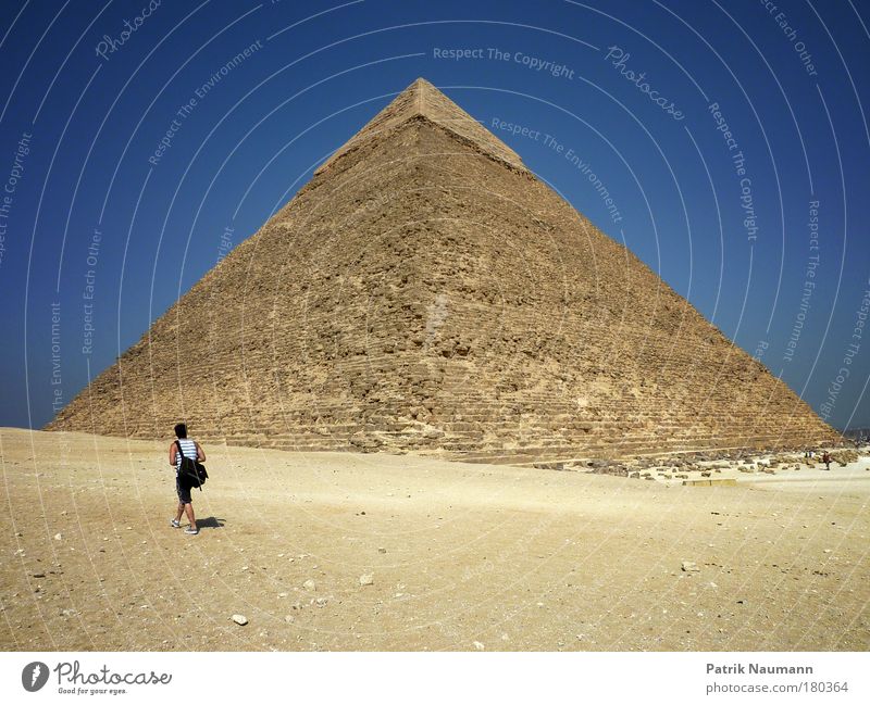 tourist wonder Colour photo Exterior shot Copy Space bottom Wide angle Masculine 1 Human being Landscape Sand Sky Cloudless sky Sun Summer Beautiful weather