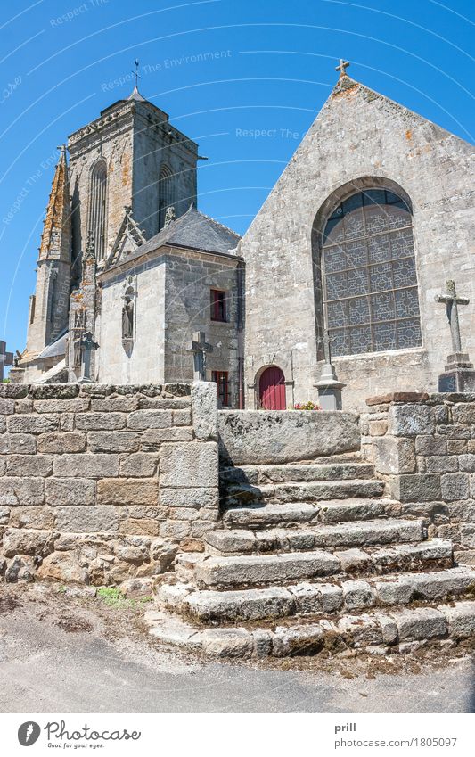 Saint Tugen in Primrose Summer Culture Building Architecture Stairs Stone Old Historic Religion and faith Tradition saint virtue primeline Chapel Brittany