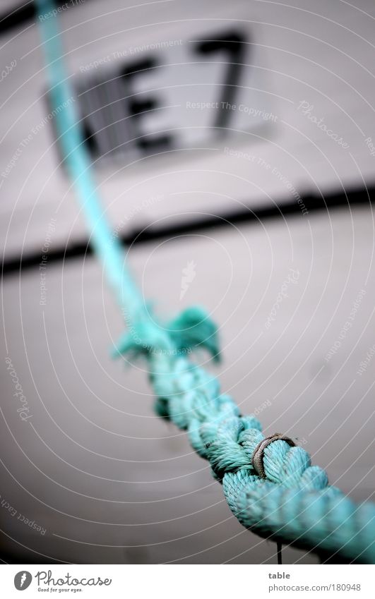 NEVER 7 . . . . Colour photo Subdued colour Close-up Detail Deserted Shallow depth of field Fishing boat Economy Logistics Closing time Fishery Fishing port