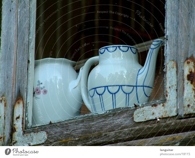 teapot Teapot Window Brittle Living or residing coffee pot Old Window pane