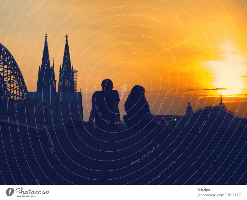 warm evening hours in Cologne Lifestyle Happy Vacation & Travel Tourism City trip Summer Sun Young woman Youth (Young adults) Young man Couple Partner 2